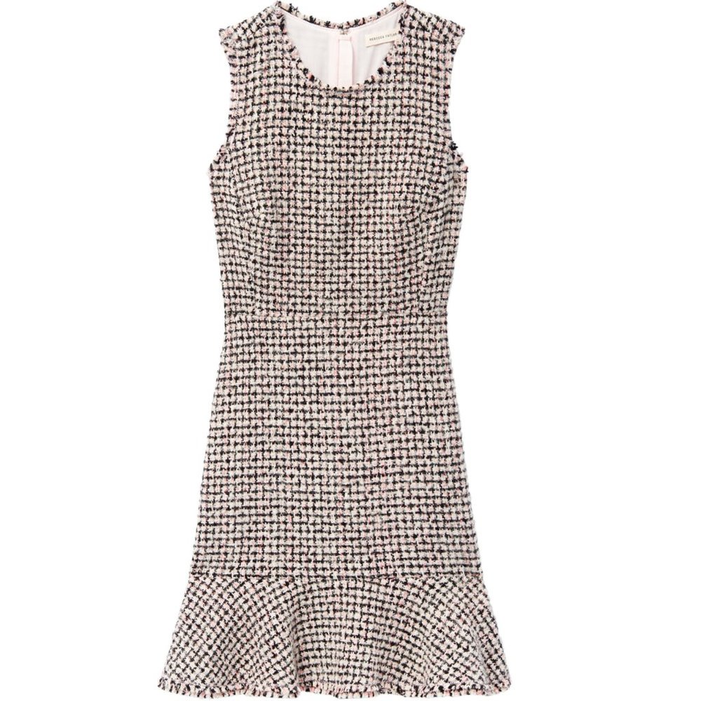 Rebecca Taylor Houndstooth Tweed Dress - Size 8
